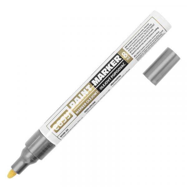 Spokey EASY PAINTMARKER Olejový popisovač s kulatým hrotem stříbrný, 10 ks v balení