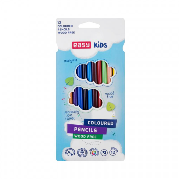 Spokey EASY COLP Trojhranné bezdřevé pastelky z pryskyřice, 12 ks, 12 barev Spokey EASY COLP Trojhranné bezdřevé pastelky z pryskyřice, 12 ks, 12 barev