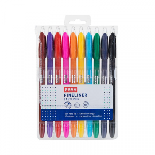 Spokey EASYLINER Sada barevných mikrofixů, 0,4 mm, 10 ks v balení