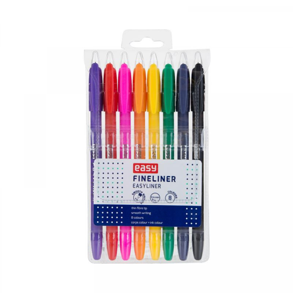 Spokey EASYLINER Sada barevných mikrofixů, 0,4 mm, 8 ks v balení