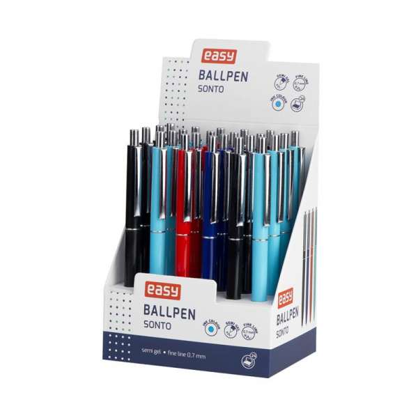Spokey EASY SONTO Kuličkové pero, modrá semi-gelová náplň, 0,7 mm, 24 ks v balení Spokey EASY SONTO Kuličkové pero, modrá semi-gelová náplň, 0,7 mm, 24 ks v balení