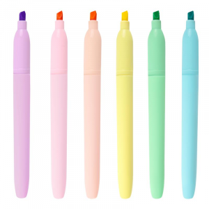 Spokey EASY FLASH PASTEL Sada moderních barevných zvýrazňovačů, 6 pastelových barev v balení 