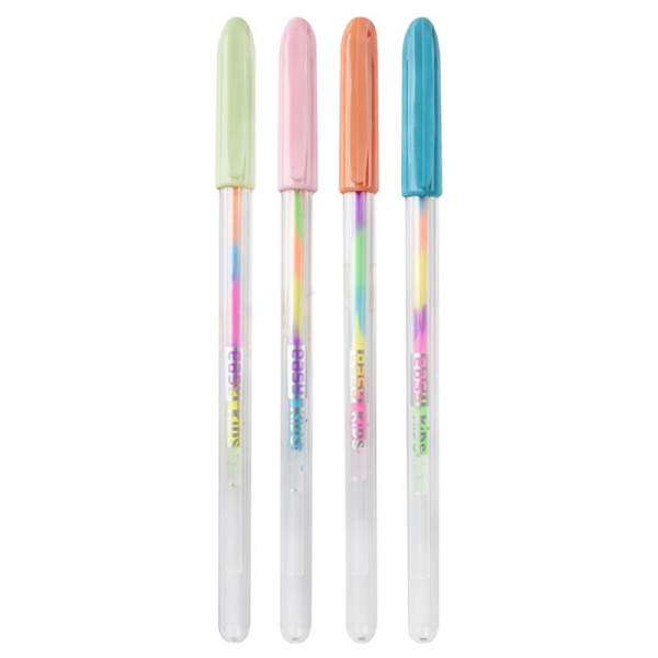 Spokey EASY MULTIGEL Gelová pera s vícebarevnou náplní, 1,0 mm, 4 ks v balení, mix barev