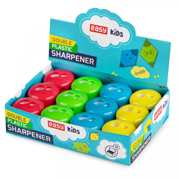 Spokey Ořezávátko 2 dílné plastové se zásobníkem, 12 ks v bal., 4 vzory smajlíků Spokey Ořezávátko 2 dílné plastové se zásobníkem, 12 ks v bal., 4 vzory smajlíků