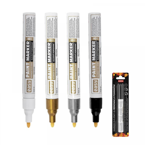 Spokey EASY PAINTMARKER II Olejový popisovač s kulatým hrotem v blistru, 12 ks v balení, v nabídce 4 různé barvy
