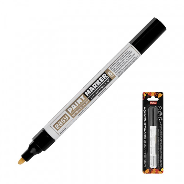 Spokey EASY PAINTMARKER II Olejový popisovač s kulatým hrotem v blistru, černý, 12 ks v balení