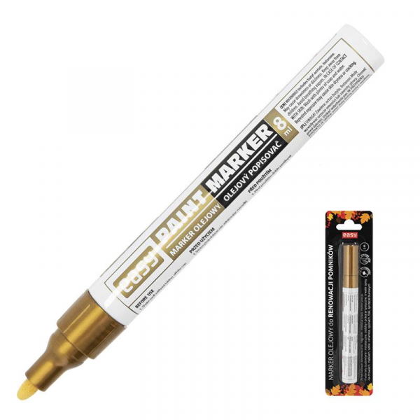 Spokey EASY PAINTMARKER II Olejový popisovač s kulatým hrotem v blistru, zlatý, 12 ks v balení