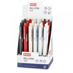 Spokey EASY HIDE Kuličkové pero, modrá semi-gelová náplň, 0,7 mm, 24 ks v balení 