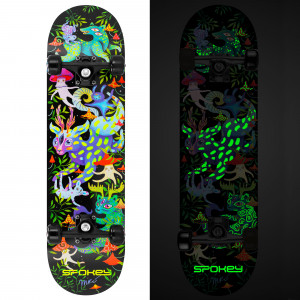 Spokey OLLIE Skateboard 78,7 x 20 cm, ABEC7, se svíticimi prvky ve tmě 