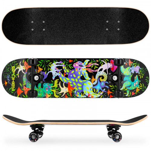 Spokey OLLIE Skateboard 78,7 x 20 cm, ABEC7, so svietiacimi prvkami v tme 