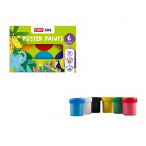 Spokey EASY Kids Plakátové / temperové barvy v kelímku, 6 barev Spokey EASY Kids Plakátové / temperové barvy v kelímku, 6 barev