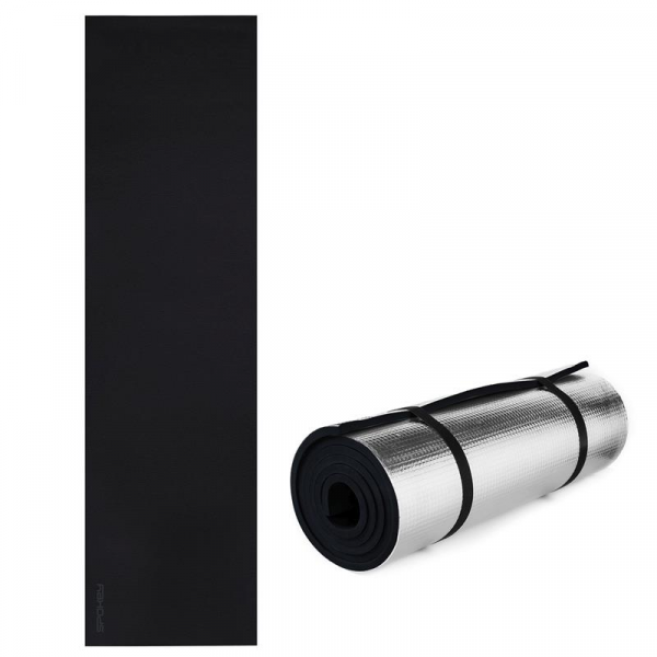 Spokey HIBERNATION Turistická termo karimatka do stanu 180 x 50 x 1 cm, čierna