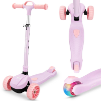 Spokey HOPI Skladacia detská trojkolka so svietiacimi kolieskami, ružová