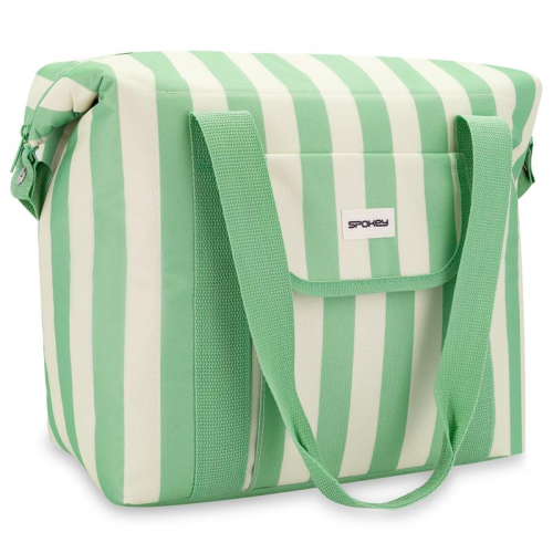 Plážová termotaška 28 l Spokey San Remo, zelené pruhy Plážová termotaška 28 l Spokey San Remo, zelené pruhy