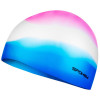 Spokey ABSTRACT Silikonová plavecká čepice, růžovo-bílo-modrá 