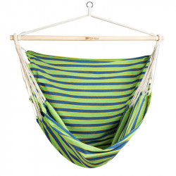Spokey BENCH DELUXE Hojdacia sieť/sedadlo pre dvoch do 160 kg, zelené pruhy