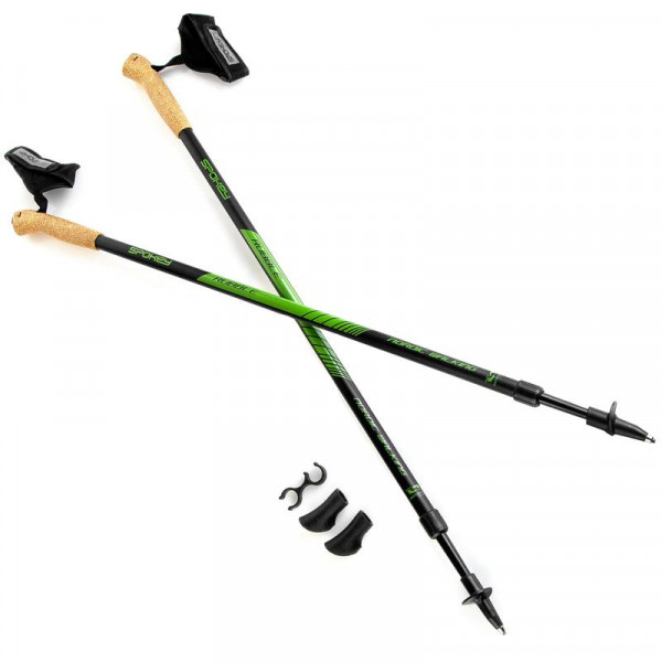 Spokey RUBBLE Nordic Walking palice, 2-dielne, systém Antishock, čierno-zelené Spokey RUBBLE Nordic Walking palice, 2-dielne, systém Antishock, čierno-zelené