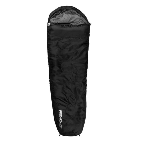 GLOBTROTTER Spací vak múmia čierny, pravé zapínanie