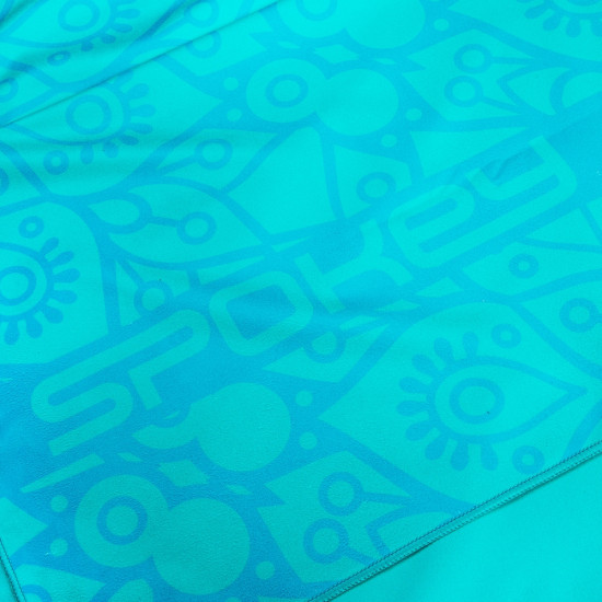 MANDALA Rychleschnoucí plážový ručník, tyrkysový, 80x160cm 