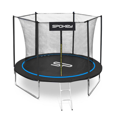 JUMPER Trampolína čierno-modrá, priemer 244 cm, vrátane ochrannej siete a rebríka