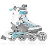 Spokey PRIME PRO Kolieskové korčule, bielo-tyrkysové, ABEC9 Carbon, vel. 37-41 